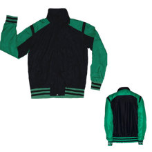Yj-3001 Green Black Microfiber Sports Sporty Jacket
